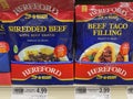 Grocery store Herefords shredded beef Royalty Free Stock Photo