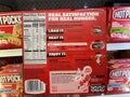 Grocery store Hot Pocket frozen snacks nutrition label