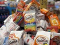 Grocery store Pepperidge Farm goldfish variety display pile