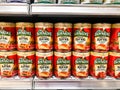 Grocery Store Shelves Stocked with Chef Boyardee Mini Ravioli Royalty Free Stock Photo