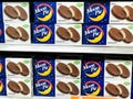 Grocery Store Shelves Stocked with Chocolate Moon Pies Royalty Free Stock Photo