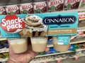 Grocery store snack pack pudding Cinnabon