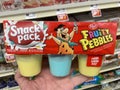 Grocery store snack pack pudding Fruity Pebbles