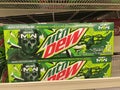 Grocery store soda MTN Dew call of duty 12 packs display