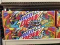 Grocery store soda MTN Dew limited edition Spark display