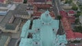 Grodna, Belarus - July, 2019: St. Francis Xavier's Cathedral and the historic buildings of Grodno's old town centre