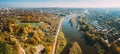 Grodno, Belarus. Aerial Bird`s-eye View Of Hrodna Cityscape Skyline. Residential District In Sunny Autumn Day. Panorama Royalty Free Stock Photo