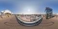 GRODNO, BELARUS - AUGUST, 2018: full seamless spherical hdri panorama 360 degrees angle view in cafe under canopy on roof of