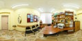 GRODNO, BELARUS - AUGUST, 2016: Full spherical 360 by 180 degrees angle view seamless panorama of interior child mind psychologist