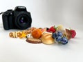 Grodno, Belarus - 03.06.2022: Canon camera in the process of shooting small objects Royalty Free Stock Photo