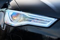 GRODNO, BELARUS - DECEMBER 2019: Audi A6 4G C7 Luxury Black car parts right front headlight and fog light with headlight