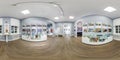 GRODNO, BELARUS - DECEMBER, 2018: Full seamless hdri spherical panorama 360 degrees angle view in interior museum room in