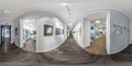 GRODNO, BELARUS - december, 2018: Full seamless spherical panorama 360 degrees angle view in interior of contemporary art gallery