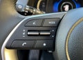 Grodno, Belarus - 10.29.2021: Interior of a Hyundai Creta 2021 or Hyundai ix25 car. Cruise control buttons, voice communication on