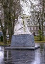 Grodno, Belarus - January 06, 2023: Monument to David of Hrodna in Grodno. commander, statesman and commander of the