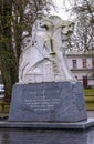 Grodno, Belarus - January 06, 2023: Monument to David of Hrodna in Grodno. commander, statesman and commander of the