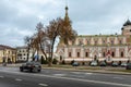 Grodno, Belarus, January 2023. Old Street Eliza Ozeshko with old beautiful buildings