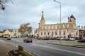 Grodno, Belarus, January 2023. Old Street Eliza Ozeshko with old beautiful buildings