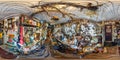 GRODNO, BELARUS - JULY, 2018: Full seamless spherical hdri panorama 360 degrees in the interior of Museum old things in