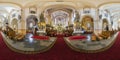 GRODNO, BELARUS - JUNE, 2019: full seamless spherical hdri panorama 360 degrees angle view in interior gothic catholic church of