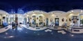 GRODNO, BELARUS - JUNE 16, 2016: Panorama in interior modern fashion barber saloon. Full spherical 360 by 180 degrees seamless