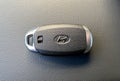 Grodno, Belarus - 10.29.2021: The key to the Hyundai Creta 2021 or Hyundai ix25 car. A key with keyless access to the car