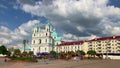 Grodno, Belarus - May 27, 2021: The Cathedral of St. Francis Xavier, also unofficially called Farny Church, is a