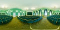 GRODNO, BELARUS - MAY 2019: Full spherical seamless hdri panorama 360 degrees inside interior of big conference concert hall or Royalty Free Stock Photo