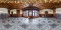 GRODNO, BELARUS - MAY 2019: Full spherical seamless hdri panorama 360 degrees inside interior of big entrance hall of restored