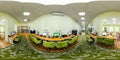 GRODNO, BELARUS - MAY 3, 2016: Panorama in interior modern computer class for children. Full spherical 360 by 180 degrees seamless