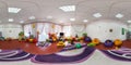 GRODNO, BELARUS - MAY 2, 2016: Panorama interior playroom in the center of children development. Full spherical 360 by 180 degrees Royalty Free Stock Photo