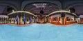 GRODNO, BELARUS - MAY 2019: seamless spherical hdri panorama 360 degrees angle inside interior of martial arts with fighting ring