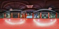 GRODNO, BELARUS - MAY 2019: seamless spherical hdri panorama 360 degrees angle inside octagon of martial arts with fighting ring