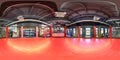 GRODNO, BELARUS - MAY 2019: seamless spherical hdri panorama 360 degrees angle inside octagon of martial arts with fighting ring