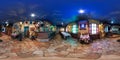 GRODNO, BELARUS - OCTOBER 16, 2011: full 360 degree panorama in equirectangular spherical projection in vintage style cafe, VR