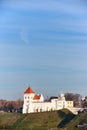 Grodno, Belarus - October 2021: Grodno Old castle on Castle Hill, an ancient oldest royal Castle of Belarus and church Royalty Free Stock Photo