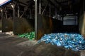 Grodno, Belarus - October 2018: Modern waste sorting plant for waste recycling and reuse. Separate collection and