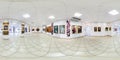 GRODNO, BELARUS - SEPTEMBER, 2018: Full seamless spherical panorama 360 degrees angle view in interior of contemporary art