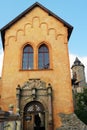 Grodno Castle in Zagorze Slaskie, Lower Silesia, Poland. Renaissance entrance gate tower to the Upper Castle. Royalty Free Stock Photo