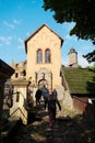 Grodno Castle in Zagorze Slaskie, Lower Silesia, Poland. Renaissance entrance gate tower to the Upper Castle. Royalty Free Stock Photo