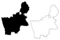 Grodno Region Republic of Belarus, Byelorussia or Belorussia, Regions of Belarus map vector illustration, scribble sketch Hrodna