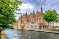 Groenerei canal and architecture of old Bruges, Belgium Royalty Free Stock Photo