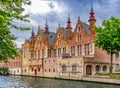 Groenerei canal and architecture of old Bruges, Belgium Royalty Free Stock Photo