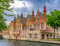 Groenerei canal and architecture of old Bruges, Belgium Royalty Free Stock Photo