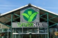 Groenrijk logo sign above the entrance. Groen rijk is a garden center Royalty Free Stock Photo