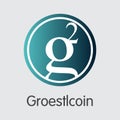 Groestlcoin Cryptographic Currency - Vector Element. Royalty Free Stock Photo