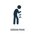 Groin Pain flat icon. Colored element sign from body ache collection. Flat Groin Pain icon sign for web design