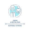 Groin and rectal pain concept icon