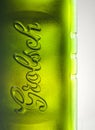 Grolsch premium lager beer isolated on white background.