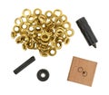 Grommet kit on a white background Royalty Free Stock Photo
